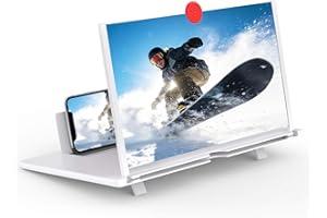12" Screen Magnifier,3D HD Mobile Phone Magnifier Projector Screen Enlarger for Movies, Videos, and Gaming,Foldable Cell Phon