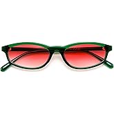 FEISEDY Small Oval Sunglasses for Women Men, Cat Eye 90s Y2k Sunnies, Lightweight Narrow Shades Trendy Glasses B9169