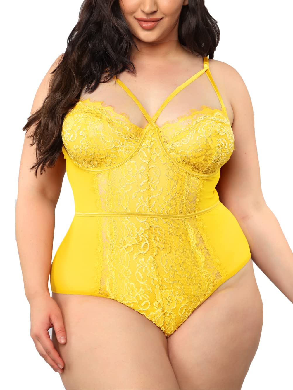 Kaei&Shi Plus Size Teddy Lingerie for