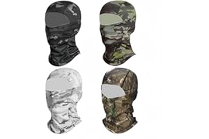 LIGART 4 Pieces Camo Balaclava Sun Protection Hood Face Cover Ski Mask Full Head Mask for Men and Women for Hunting Fishing