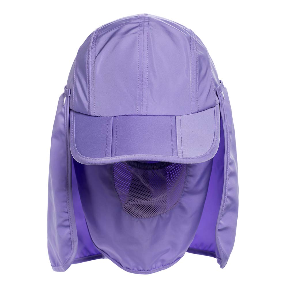 TINLUNG Sun Caps UV Protection UPF 50+Flap Hats Removable Face Neck Flap Cover Caps Shade Hat for Women Men Baseball Backpacking Cycling Hiking Fishing Garden Hunting (Violet