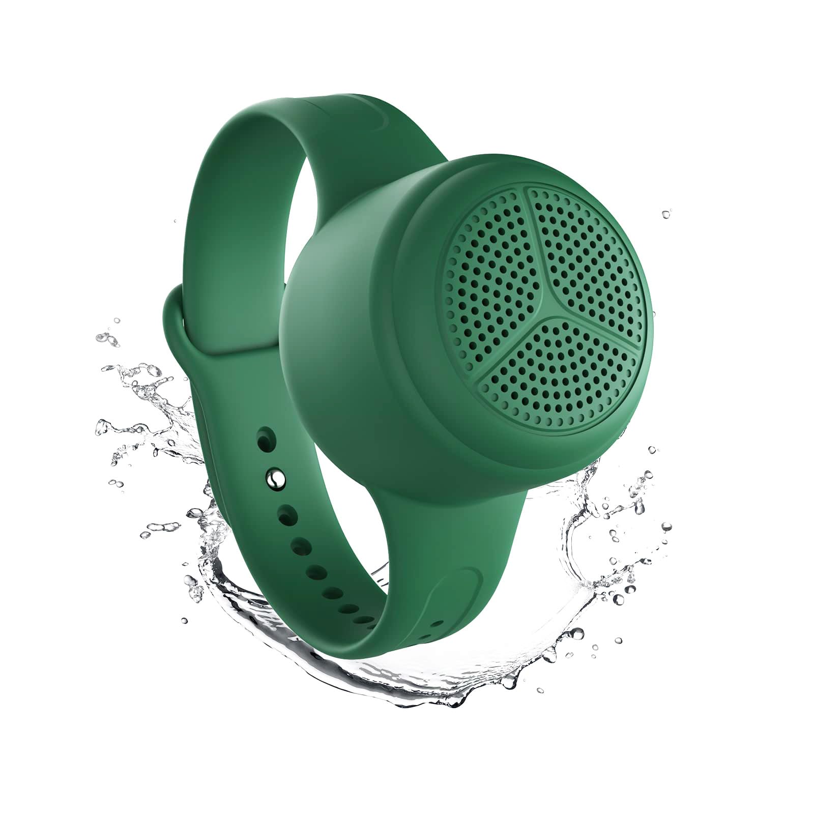 Momoho Multifunctional IPX7 Waterproof Bluetooth Speaker, Micro SD Support TWS Pairing Stereo Portable Speakers With Camera Remote Control For Smartphones, Small Pillow Speaker(With Watchband, Green)