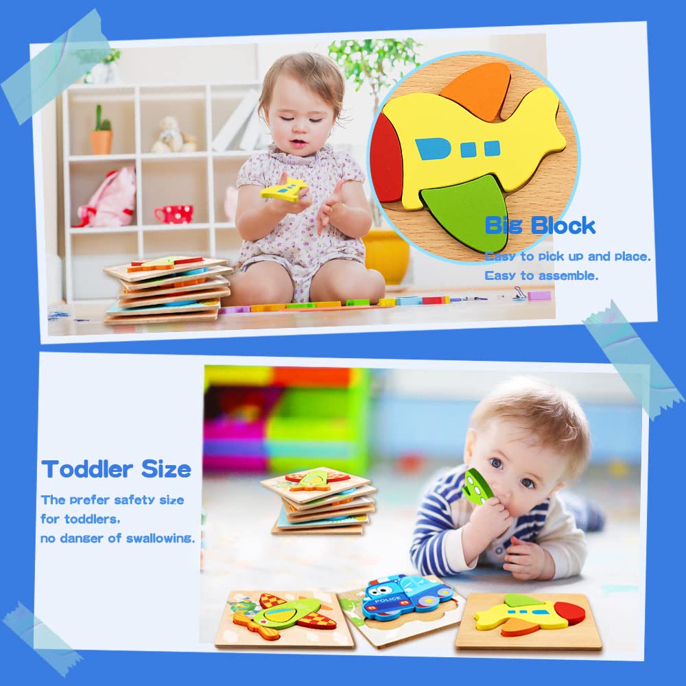 Toddler Toys Wooden Puzzles for Toddlers 1 2 3 Year Old Boys Girls