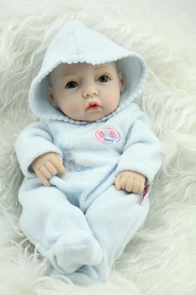 Prezzo Nicery Reborn Baby Dura Del Silicone Reborn Bambola Reborn Bambino 11inch 28 Centimetri Impermeabile Abbigliamento Giocattolo Cappuccio Blu Ragazzo Reborn Doll A3IT Offerte