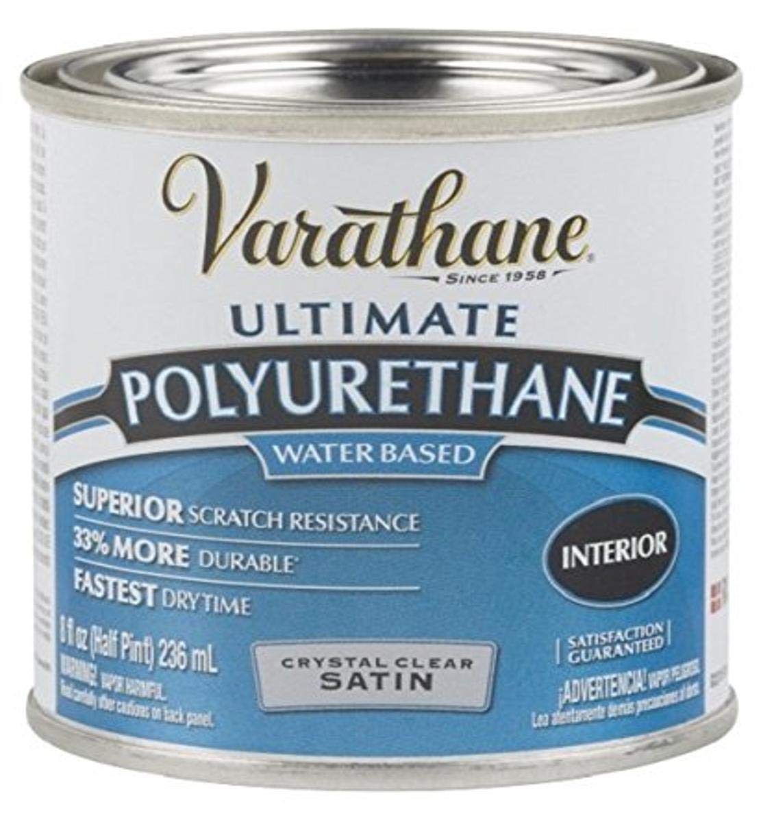 Rust Oleum Varathane 200261h 1 2 Pint Interior Crystal Clear Water Based Polyurethane Water Based Satin Finish Amazon Co Uk Diy Tools