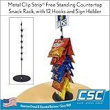 Clip Strip Chip Rack Display Stand 23.75" H Black 12 Clips Countertop Snack view 4