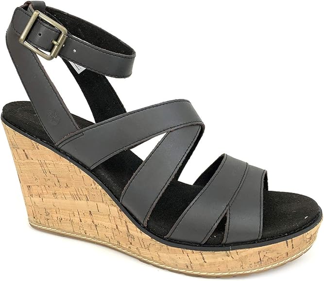 timberland wedges black