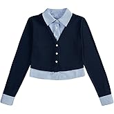 MakeMeChic Women's Casual Business Top Long Sleeve Shirts Button Down Collared Blouse