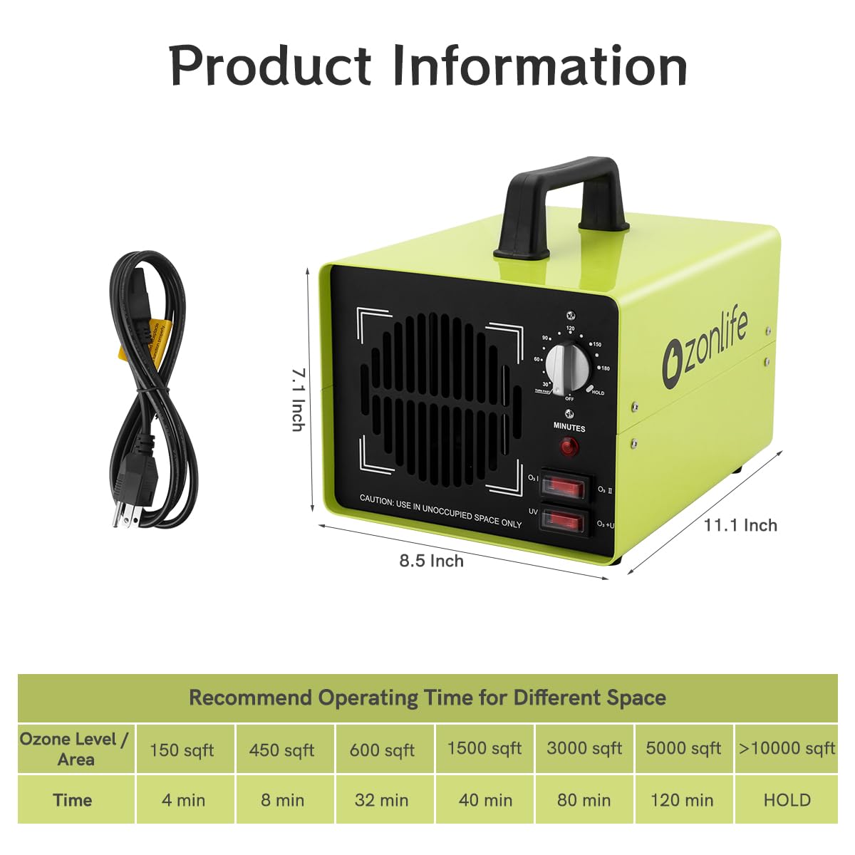 Powerful Dual Ozone Plate Professional 25g/50g Odor Eliminator Machine Ionizer Generator Air Purifier for Large Spaces, Industrial, Home