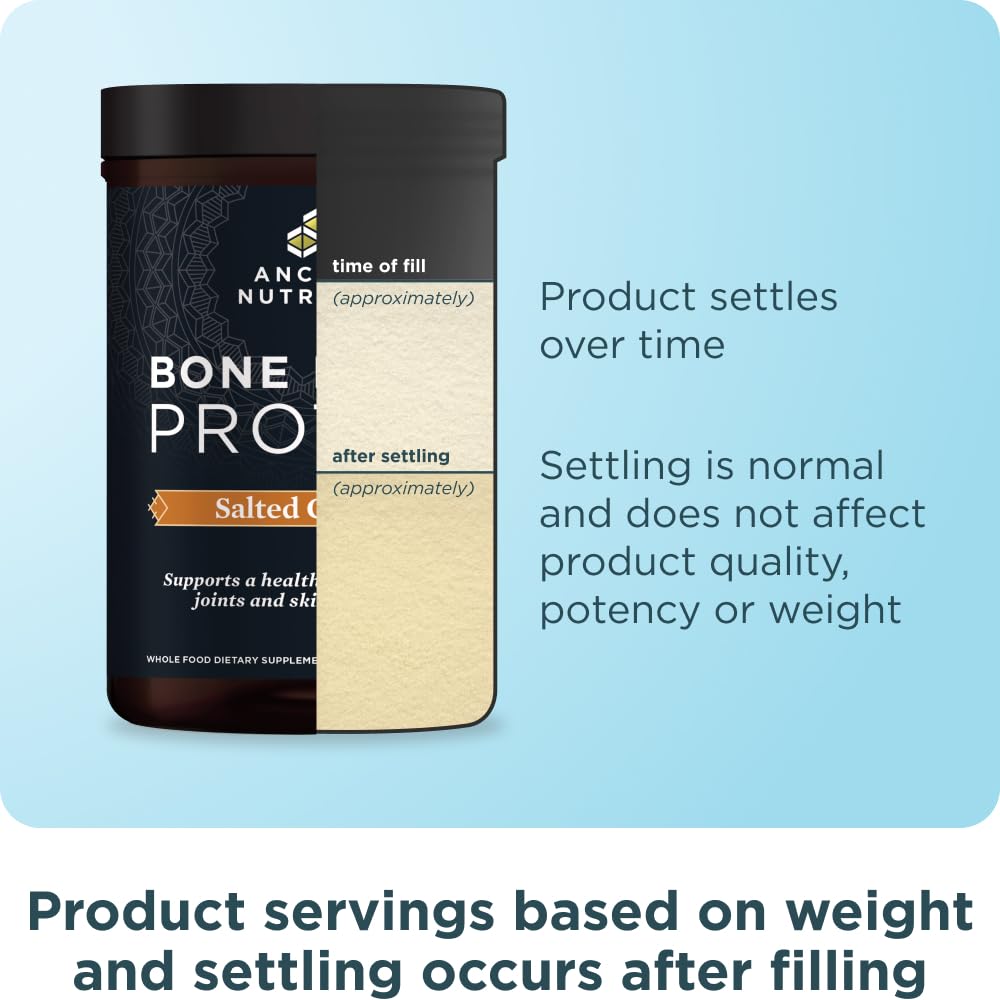 Ancient Nutrition Bone Broth Protein Powder, Salted Caramel, 19g Protein per Serving, Beef, Supports Healthy Skin, Gut Health, Joint Supplement, Gluten Free, Paleo and Keto Friendly, 20 Servings
