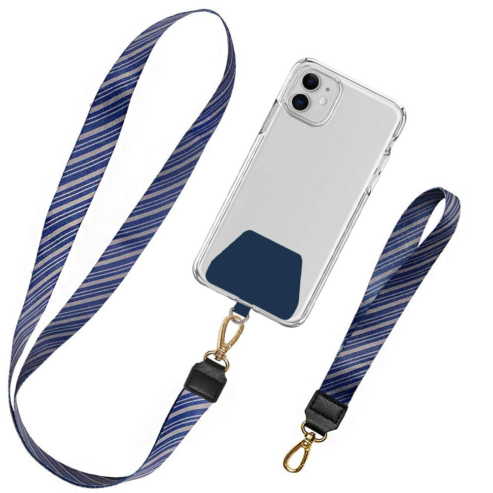 takyu Cell Phone Lanyard, 2 Pieces Wonder Universal Phone Neck Strap Wirst Lasso Leash for Smartphone Safety Tether System (Blue)