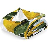 EENSYWEENSY Lemon Throw Blanket, Yellow Fruits Green Leaves Pattern, Decorative Blankets Fuzzy Gifts for Sofa Couch Bedroom (40" x 30")