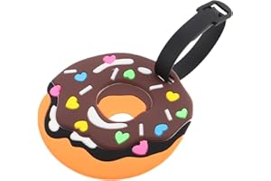 GLSTOY Cute Donut Luggage Tag Soft Silicone Suitcase Id Tag Portable Travel Bag Label for Women