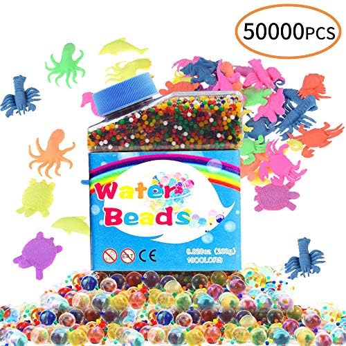Gel Soil Crystal Beads 50,000 Colorful Jelly Water Gemstone Vase Fillings, 20 Jelly Growing Animal Toys Home Decorations