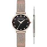 Hannah Martin Womens Rose Gold Watch Analog Quartz Stainless Steel