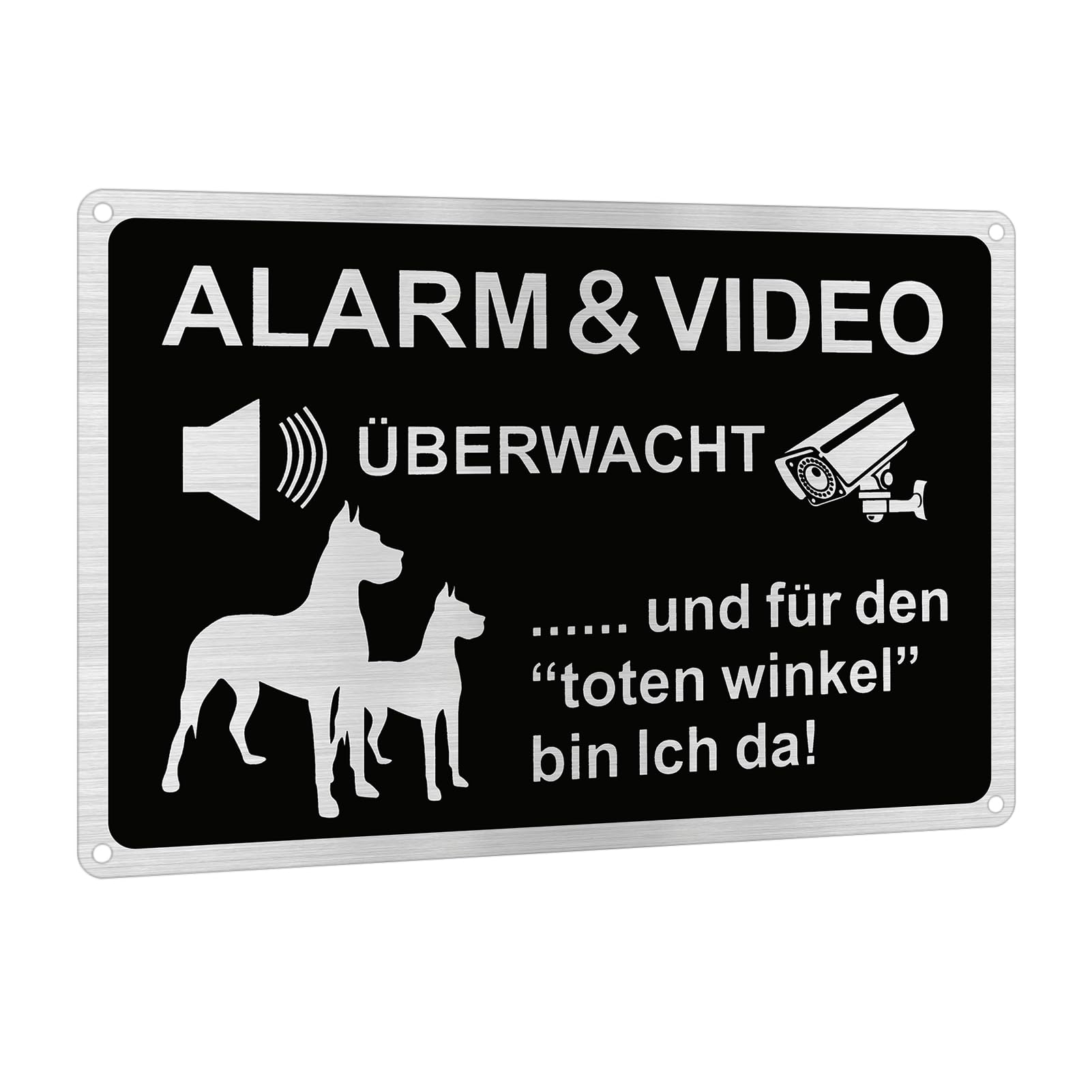 1 Piece Video Surveillance Sign Set 20 x 30 cm Aluminium Private Property Video Surveillance Signs Warning Dog Signs for Home Outdoor Use