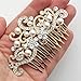 FXmimior Bridal Women Vintage Wedding Party Crystal Rhinestone Vintage Hair Comb Hair Accessories (GOLD)