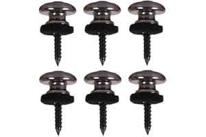 Guitar Strap Buttons, Metal Guitar Strap Locks Pin Straplocks Protcetive End Pins for Bass Ukulele 6pcs Black Beautiful Desig