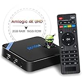 Android TV Box,2019 Updated Smallest Android Box Amlogic Quad Core 64 Bits 2GB RAM 16GB ROM WiFi/4K Ultra HD/3D/H.265 Pendoo X8 Mini Smart TV Box