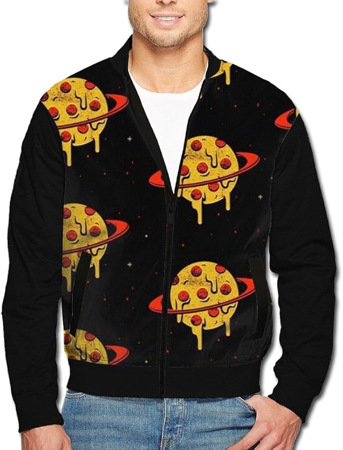 Mercn Pizza Food Ultralight Varsity Jacket Cool for Teen Boys Raglan