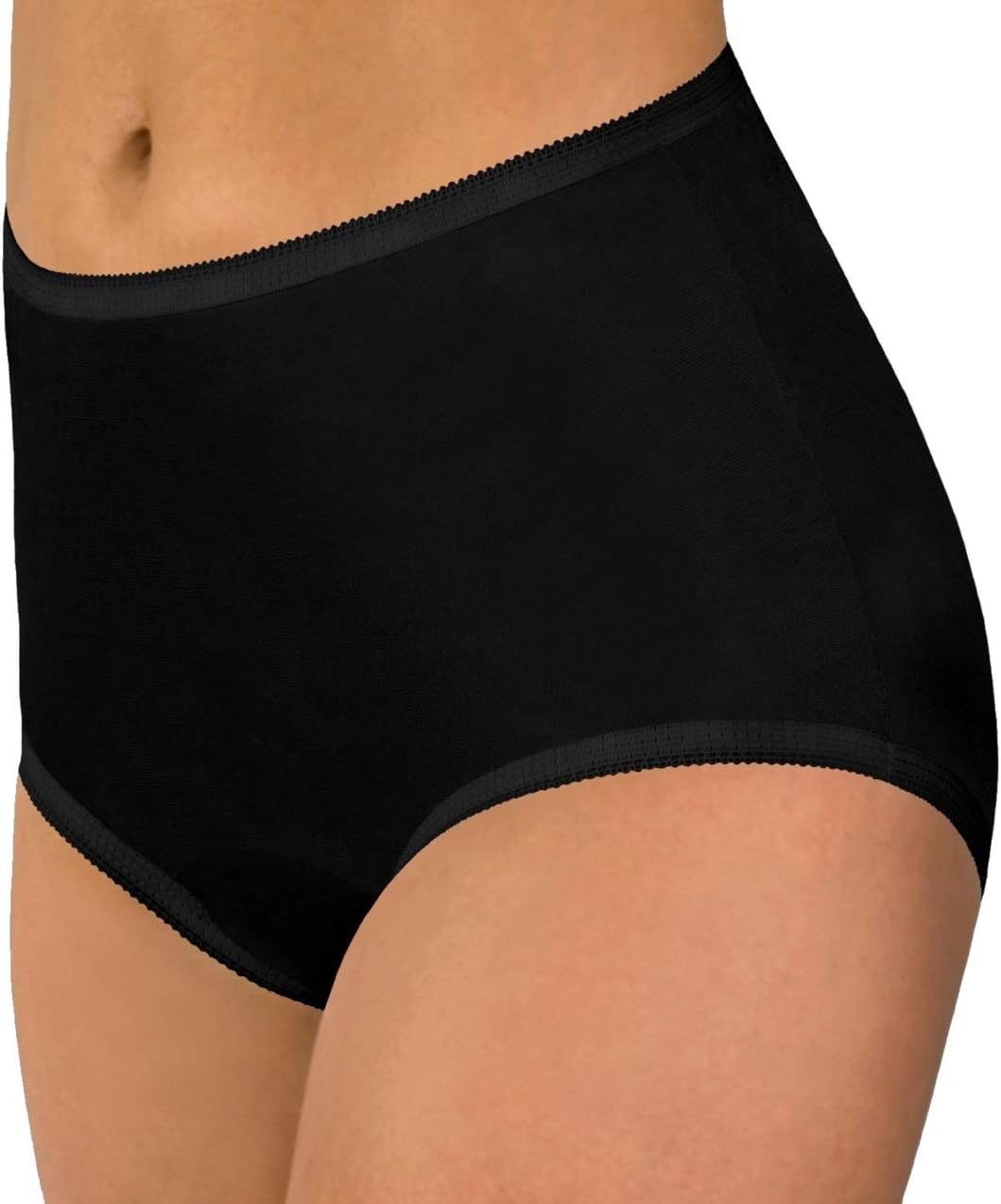 Brand - Women's Classic Nylon Panties Full Cut Briefs - Pack of 3