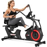 VANSWE Recumbent Elliptical Exercise Bike with Arm Exerciser | Recumbent Exercise Bike Full-Body Workout with 400 LBS Weight Capacity, Bluetooth App, Back-lit Display, Magnetic Resistance