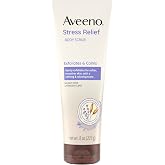 Aveeno Stress Relief Body Scrub, Lavender Scent, 8 fl oz | Exfoliating Body Wash, Softer Smoother Skin, Formulated with Prebiotic Oat, Sulfate Free &amp; Soap Free