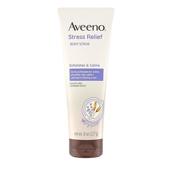 AVEENO STRESS RELIEF BODY SCRUB, EXFOLIATING BODY WASH...