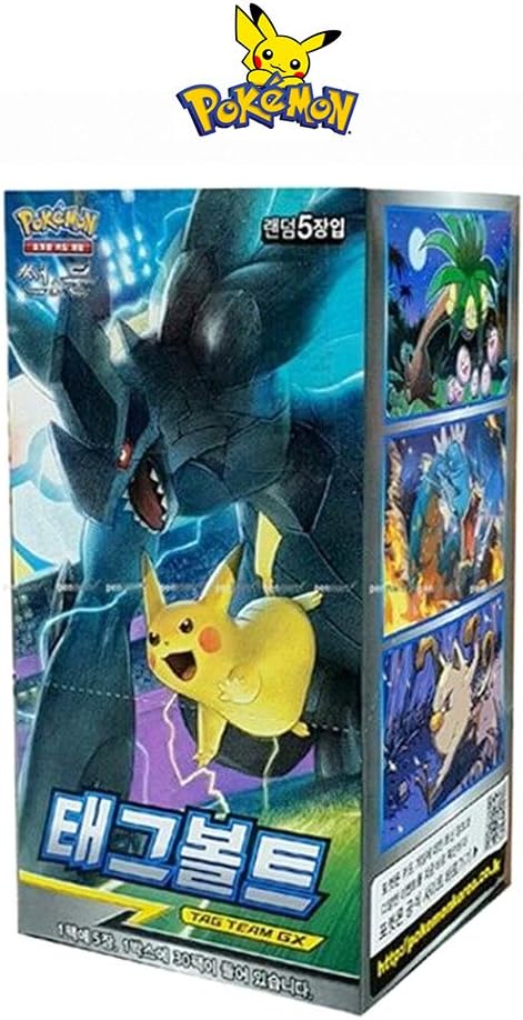 Pikachu Sun & Moon Tag Bolt Trading Cards Booster Card Pack / 30 Packs/Korean Ver