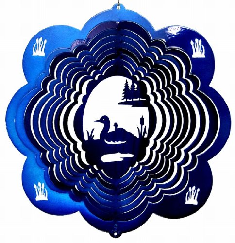 Stainless Steel Loon - 12 Inch Wind Spinner, Blue