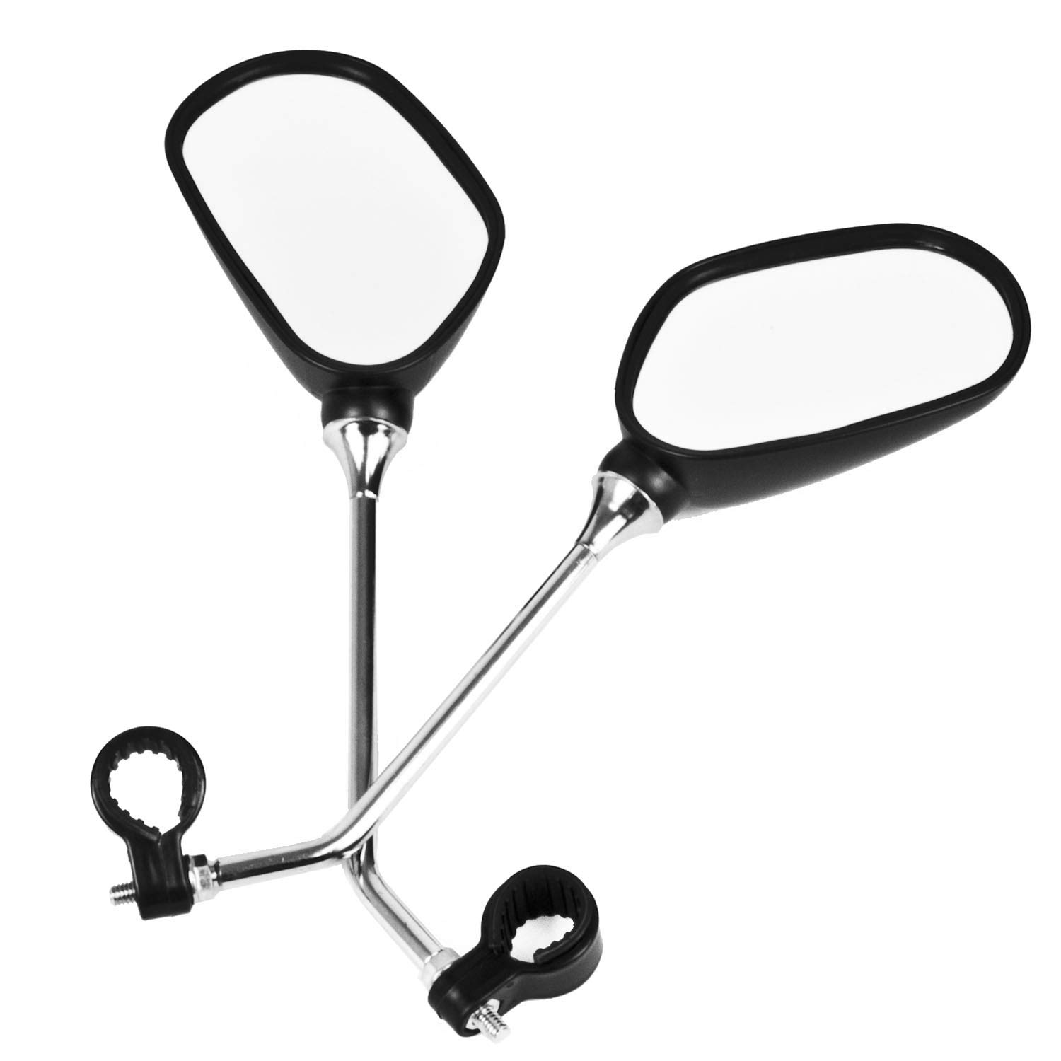 TekBox Pair of Oval Bicycle Bike Mirrors with Reflectors/For Mountain Bike and Mobility Scooter Handlebars