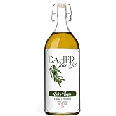 Daher Olive Oil - 33.8 FL OZ - Premium Organic Extra Virgin - Cold Pressed - Southern Lebanon Region - Low acidity, rich in polyphenols for gourmet cuisine