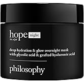 philosophy hope in a jar deep hydration & glow overnight face mask - with glycolic & hyaluronic acid - renews & restores dry skin for a smooth, glowy finish - 2 fl oz.