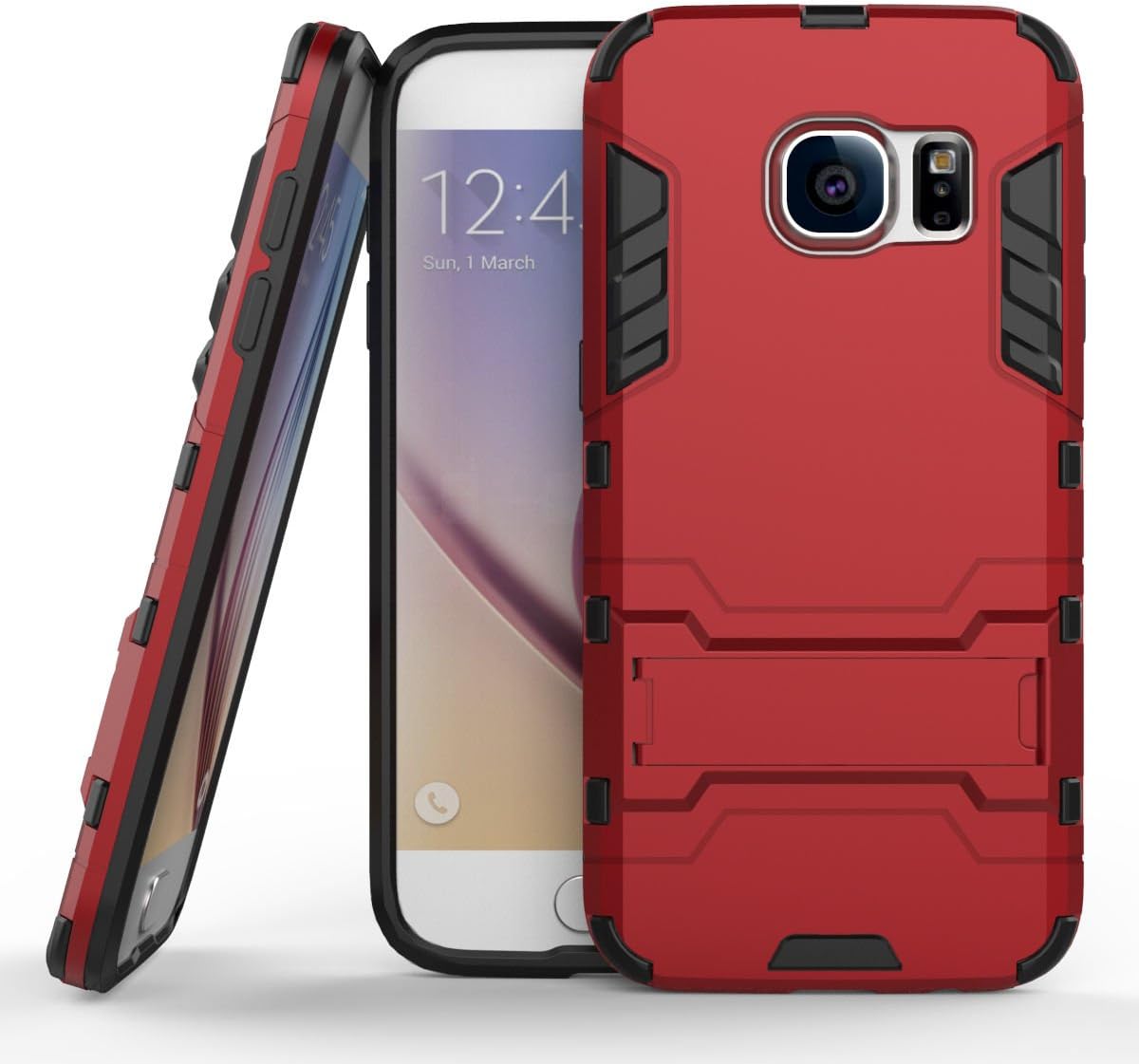 Iron Man Armour Case For Galaxy S8 Plus Samsung Media Stand Shockproof Heavy Duty Slim New. Red Metal. Impact And Shockproof Heavy Duty Hybrid Dual Layer Cover Scratch And Fingerprint Resistant