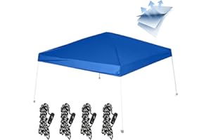 BIRODEKO 10x10 Canopy Tent Replacement Top, Instant Outdoor Pop Up Canopy Cover for Slant Leg (Blue)