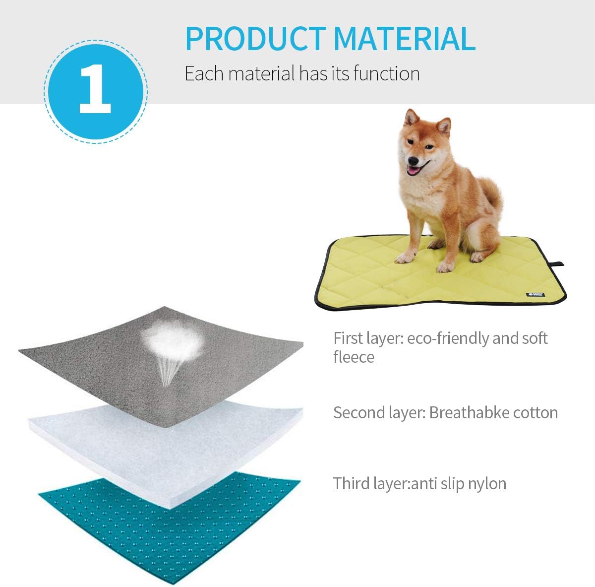 PETCUTE Dog bed Crate mat Pet Mat Waterproof Pet Bed Mattress dog mat for car travel X-large, Brown, XL - Image 4