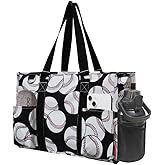 NGIL Utility Water Resistant Tote Bag, Top Zipper Closure, Perfect Gifts for Working Women, Nurses, Gym bag