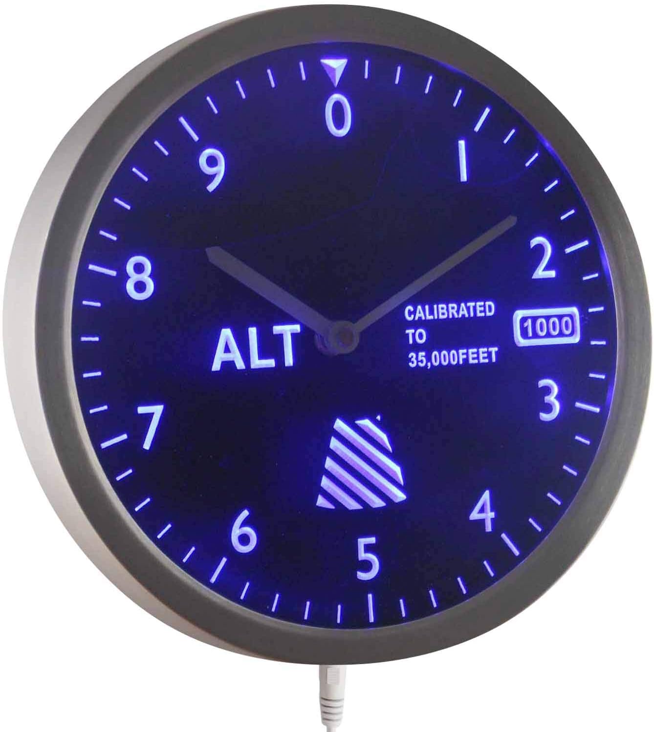 Amazoncom Nc0974 B Altimeter Pilot Air Plane Altitude Measurement Neon Sign Led Wall Clock Home Kitchen