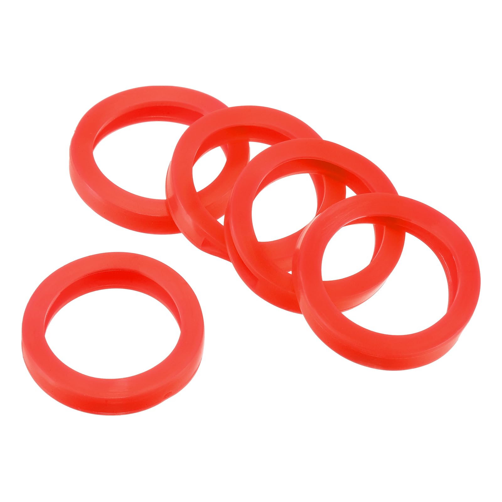 PATIKIL Key Cap Tags, 40Pcs Plastic Key Cap Cover Rings Keys Identifier Coding Ring Label ID Sleeve for Office House Apartment, Red (0.87" / 22mm ID)