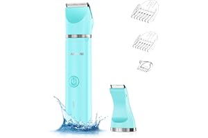 SANYUNE Bikini Trimmer for Women, 2 in 1 Electric Women Pubic Hair Trimmer, Portable Ladies Shaver with 2 Heads Waterproof Wet and Dry Use