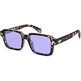 SOJOS Trendy Square Polarized Sunglasses for Women Men, Retro Vintage Womens Mens Rectangle Shades SJ2345
