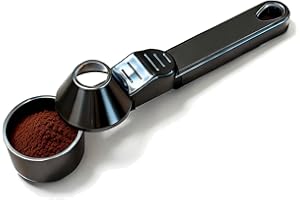 Coffee Measuring Scoop with Funnel, 2 Tablespoon Reusable K Cup Funnel Coffee Scoop - Slide Design Mess-Free Spoon for Ground