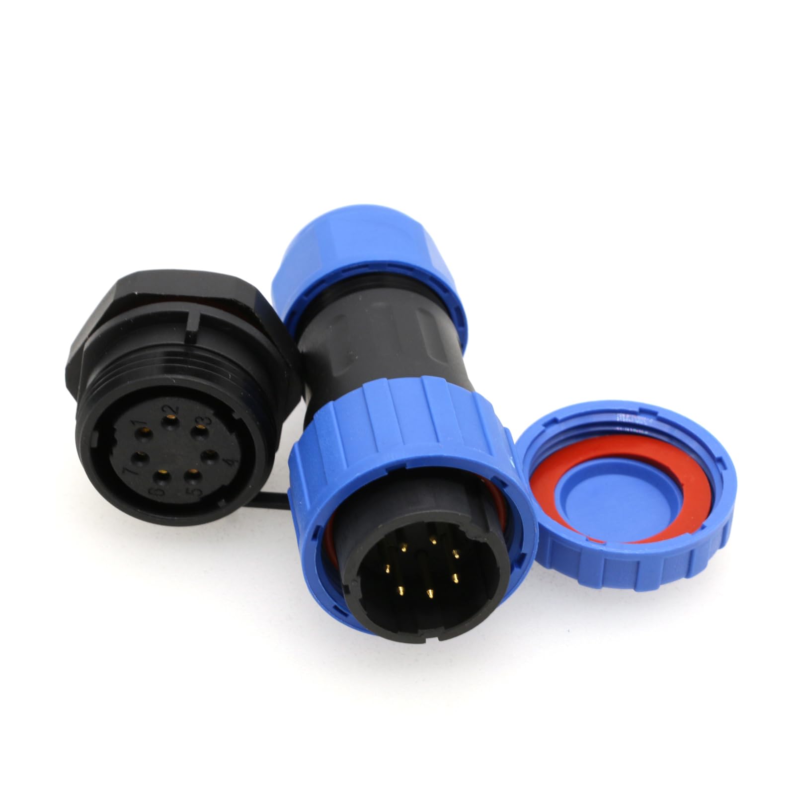 ZBLZGP TY20 7 Pin 5A Waterproof Aviation Connector Panel Mount Socket Solderless Quick Disconnect Screw Pressed Rear Nut Plug — image 1