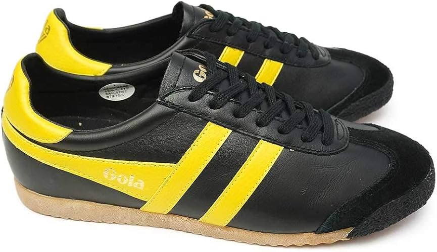 Amazon ゴーラ スニーカー Imgl504 ハリアー50 レザー メンズ レトロ クラシック Harrier 50 Leather Imgl504 Zcma504 ブラックイエロー 28 0cm Uk9 Gola ゴーラ スニーカー