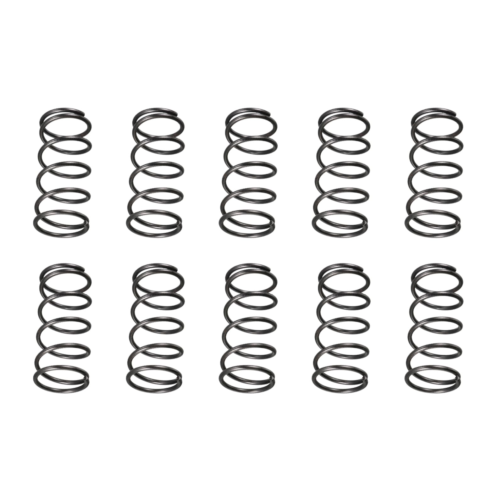 DTGN 1.2x14x30mm(DxODxL) Compression Spring - 10Pack - Good for Machinery - Spring Steel Extension Spring - Black