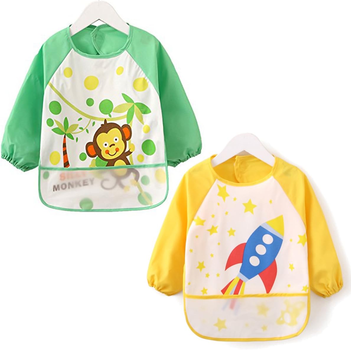 Le Repas De Bebe Bebe Puericulture Haimoburg 2pcs Etanche Bavoir A Manches Longue Pour Bebe Alimentation Impermeable A Leau Blouse Tablier 6 Mois A 3 Ans Loclic Com