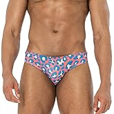 AIMPACT Mens Stripe Swim Briefs Retro Swimwear Sexy Bikini Swimsuit Print Bathing Suit
