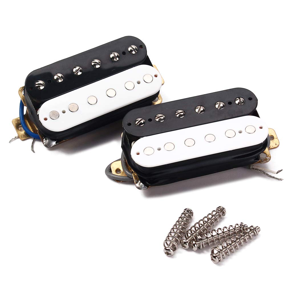 Alnicov Black & White Guitar Pickup Zebra Faced Humbucker Double Coil Electric Guitar Pickups 50/52Mm With Installing Frame Guitar Accessories