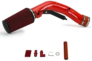 PTNHZ 4" Cold Air Intake Kit Replacement With Ford 2003-2007 F-250/350/450/550 Power Stroke Diesel 6.0L (Red)