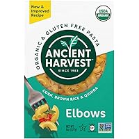 Ancient Harvest Organic Gluten-Free Corn and Quinoa Supergrain Pasta Elbows, 8 oz. Box, Plant-Based Pasta with the Same…